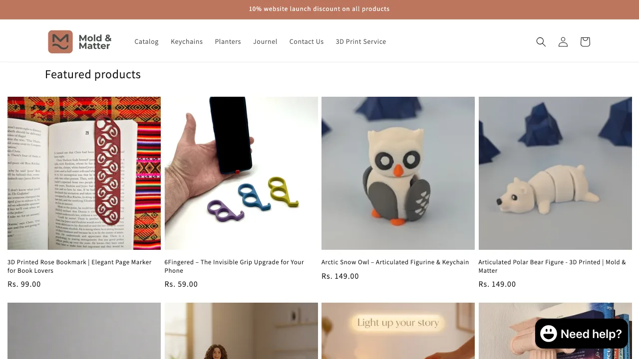 Mold & Matter - 3D Printing E-commerce