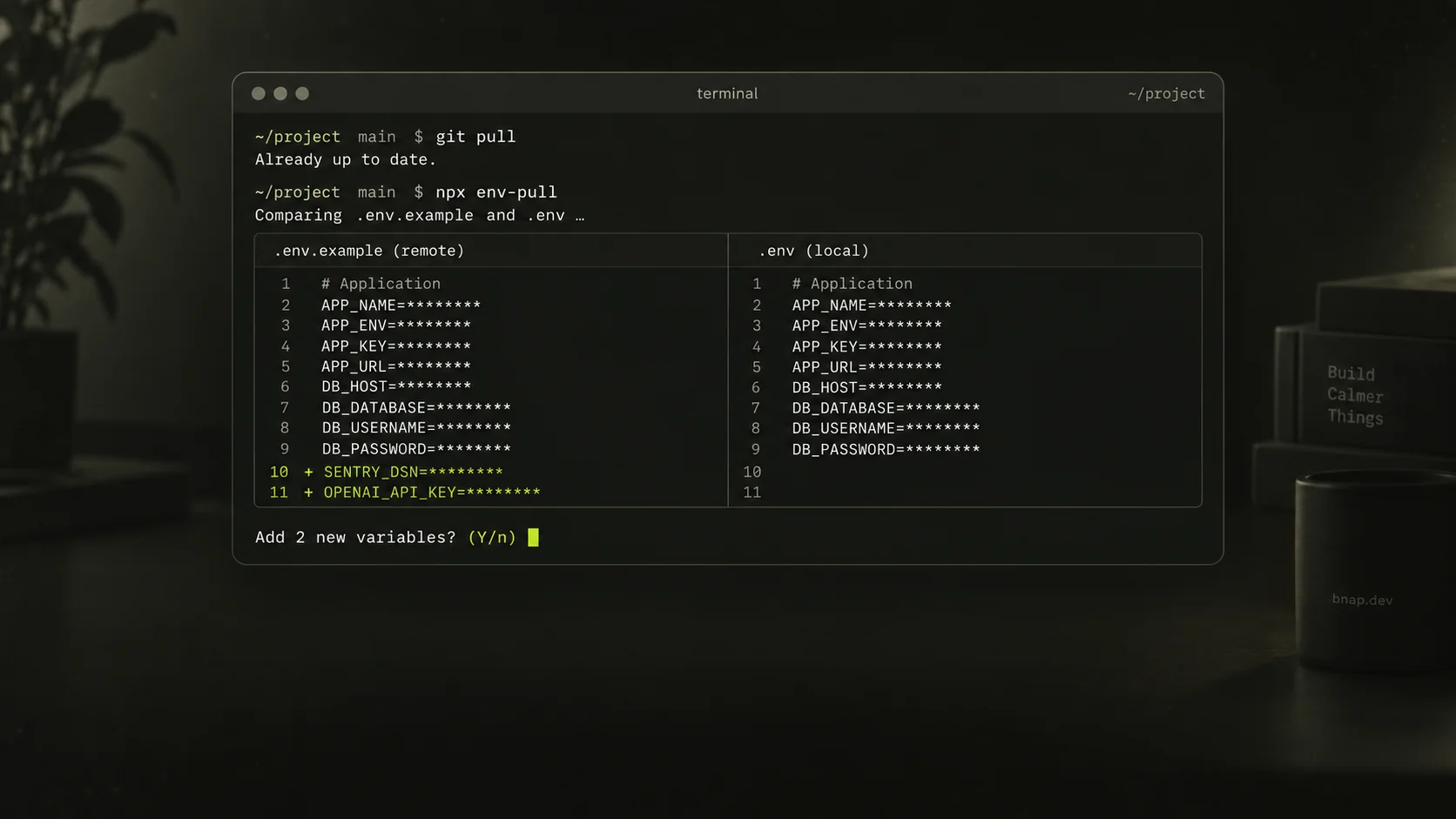 env-pull preview