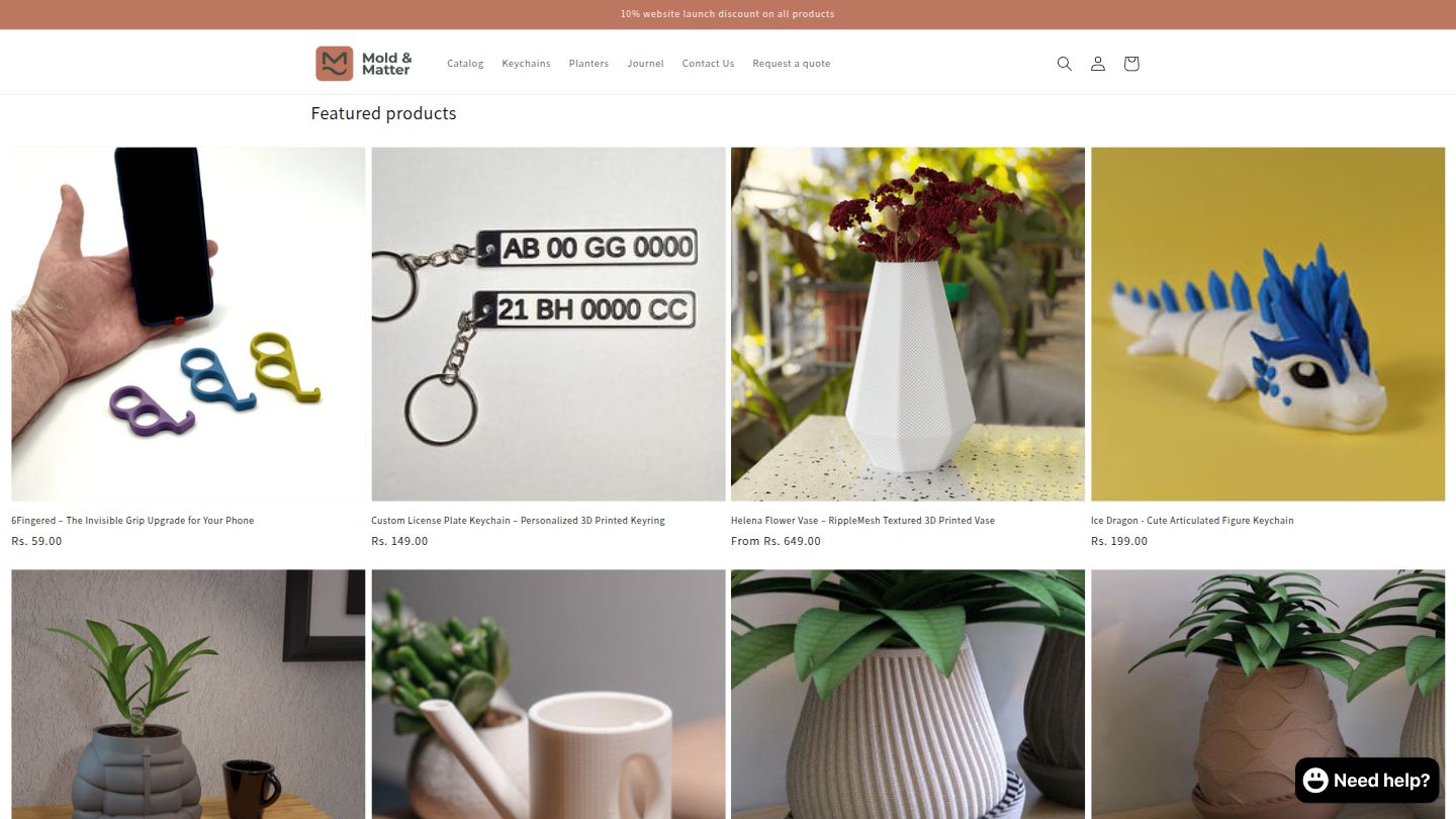 Mold & Matter - 3D Printing E-commerce